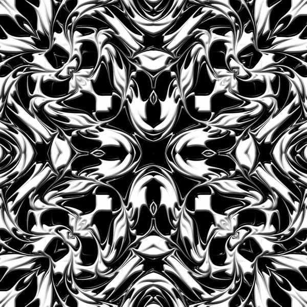 Fraktal Çizimler Bilgisayar Üretimi Soyut Sanat Mozaik Desen Simetrik Geometrik — Stok fotoğraf