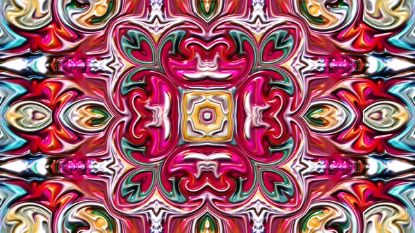 Fractal Artwork Computer Generate Abstract Art Mosaic Pattern Symmetric Geometric — Stock Photo, Image