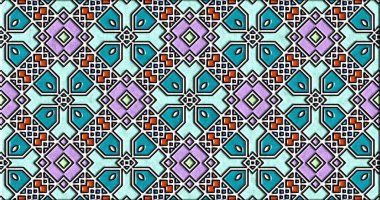 Geometrik süslemeli şekiller. Dekoratif simetrik arkaplan. Eşsiz ve yaratıcı tasarım. soyut renkli resimleme.