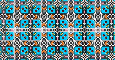 Geometrik süslemeli şekiller. Dekoratif simetrik arkaplan. Eşsiz ve yaratıcı tasarım. soyut renkli resimleme.