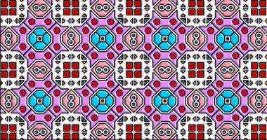 Geometrik süslemeli şekiller. Dekoratif simetrik arkaplan. Eşsiz ve yaratıcı tasarım. soyut renkli resimleme.