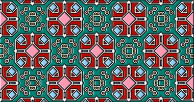 Geometrik süslemeli şekiller. Dekoratif simetrik arkaplan. Eşsiz ve yaratıcı tasarım. soyut renkli resimleme.