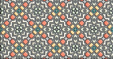 Geometrik süslemeli şekiller. Dekoratif simetrik arkaplan. Eşsiz ve yaratıcı tasarım. soyut renkli resimleme.