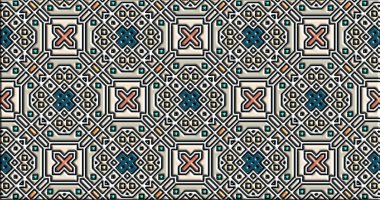 Geometrik süslemeli şekiller. Dekoratif simetrik arkaplan. Eşsiz ve yaratıcı tasarım. soyut renkli resimleme.