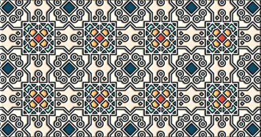 Geometrik süslemeli şekiller. Dekoratif simetrik arkaplan. Eşsiz ve yaratıcı tasarım. soyut renkli resimleme.