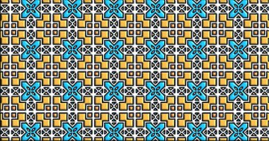 Geometrik süslemeli şekiller. Dekoratif simetrik arkaplan. Eşsiz ve yaratıcı tasarım. soyut renkli resimleme.