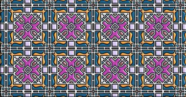 Geometrik süslemeli şekiller. Dekoratif simetrik arkaplan. Eşsiz ve yaratıcı tasarım. soyut renkli resimleme.