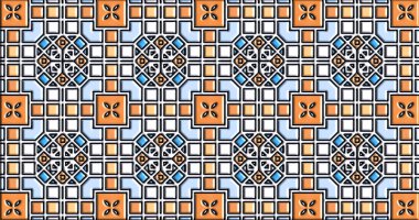 Geometrik süslemeli şekiller. Dekoratif simetrik arkaplan. Eşsiz ve yaratıcı tasarım. soyut renkli resimleme.