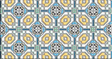 Geometrik süslemeli şekiller. Dekoratif simetrik arkaplan. Eşsiz ve yaratıcı tasarım. soyut renkli resimleme.