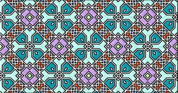 Geometrik süslemeli şekiller. Dekoratif simetrik arkaplan. Eşsiz ve yaratıcı tasarım. soyut renkli resimleme.