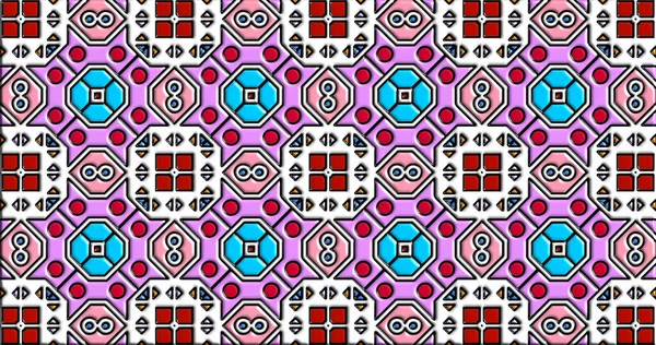 Geometrik süslemeli şekiller. Dekoratif simetrik arkaplan. Eşsiz ve yaratıcı tasarım. soyut renkli resimleme.