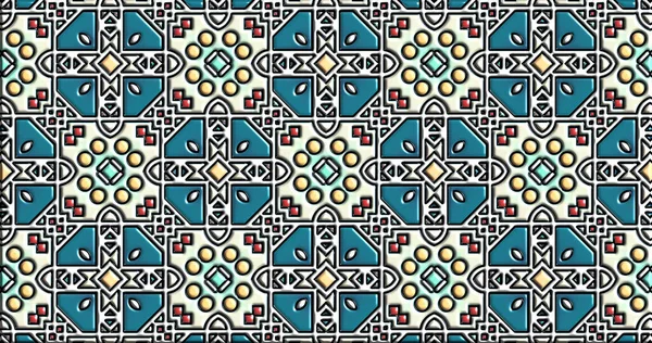 Geometrik süslemeli şekiller. Dekoratif simetrik arkaplan. Eşsiz ve yaratıcı tasarım. soyut renkli resimleme.