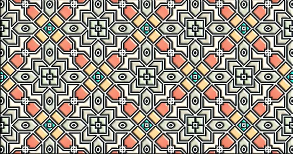 Geometrik süslemeli şekiller. Dekoratif simetrik arkaplan. Eşsiz ve yaratıcı tasarım. soyut renkli resimleme.