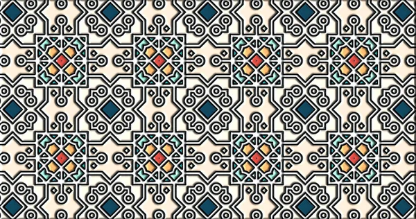 Geometrik süslemeli şekiller. Dekoratif simetrik arkaplan. Eşsiz ve yaratıcı tasarım. soyut renkli resimleme.