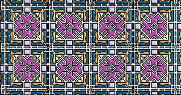 Geometrik süslemeli şekiller. Dekoratif simetrik arkaplan. Eşsiz ve yaratıcı tasarım. soyut renkli resimleme.