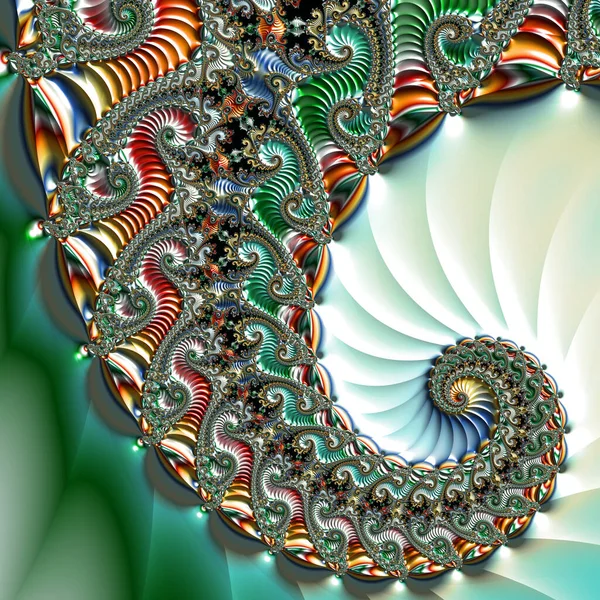 Fractal Artwork Infinite Ornamental Shapes Decorative Spiral Background Unique Creative — Stock Photo, Image