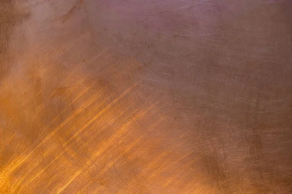 Мідь Відбиває Сонячне Світло Текстура Мідної Пластини — стокове фото