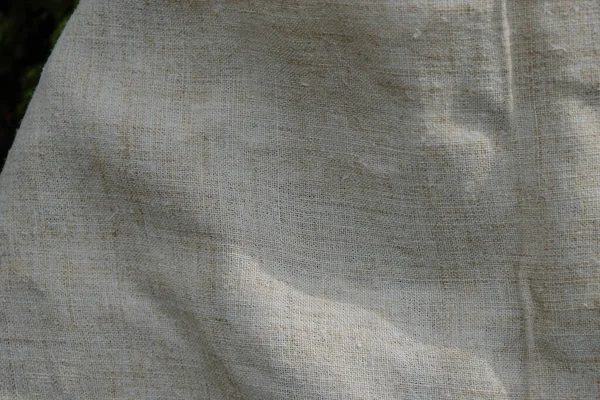 Hemp Fabric Hemp Canvas Sustainable Environmentally Friendly Textile Sunlight Copy — стоковое фото