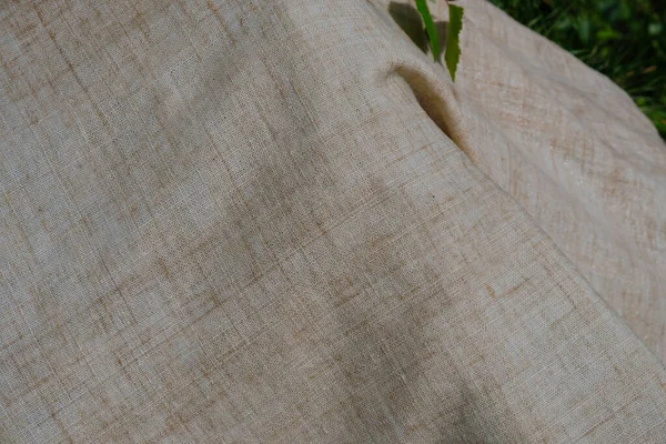 Nedves Kendertörlő Vagy Vászon Kenderszövet Textúrája Fénymásolási Hely — Stock Fotó