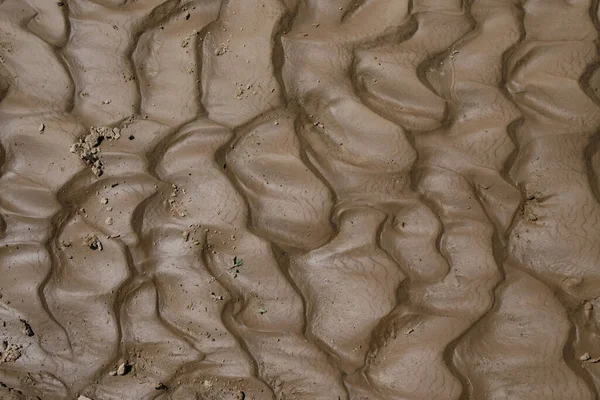 Глиняное Выщелачивание Текстура Почвы После Течения Воды Вид Сверху — стоковое фото