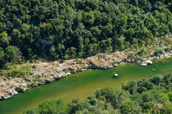 Green Water Ardeche River South France Europe View Observation Deck — Stock Photo, Image