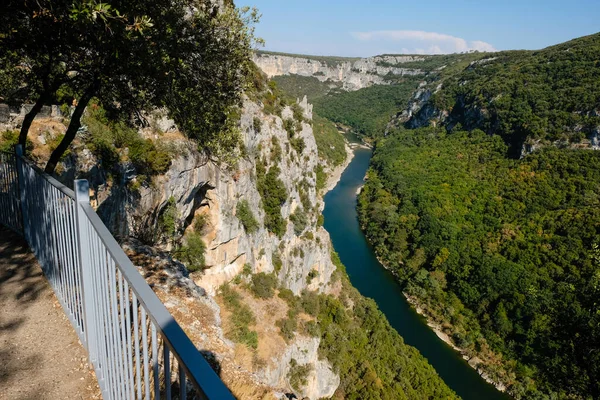 Ardeche Gorge River Provence France View Observation Deck Grotte Madeleine — Stock Photo, Image