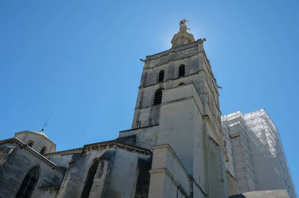 Avignon Provence Fransa Ağustos 2022 Ortaçağ Papalık Sarayı Iskelede Ünlü — Stok fotoğraf