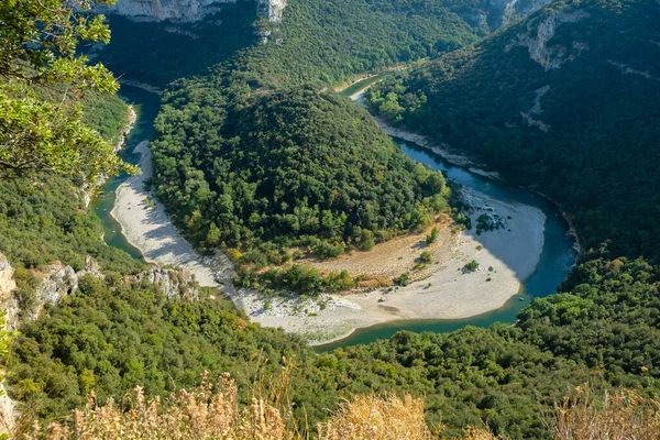Ardeche Gorge River Saint Remeze Famoso Destino Turístico Sur Francia —  Fotos de Stock