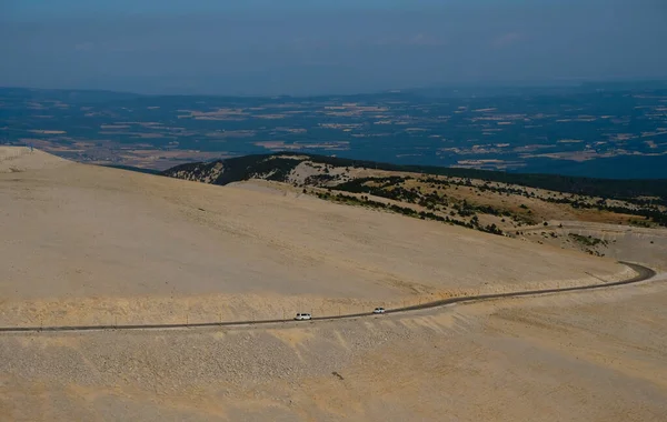 Road to Mount Ventoux, Provence, France. Famous pre-alps mount. Tour de France venue.