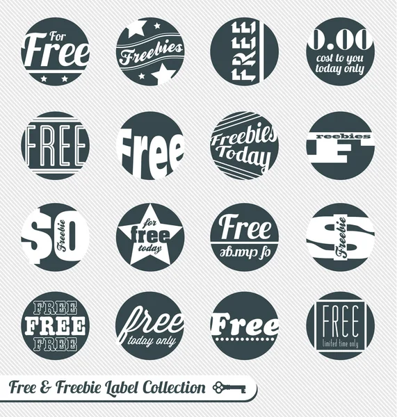 Vector Set: Sale Free and Freebie Labels — Stock Vector