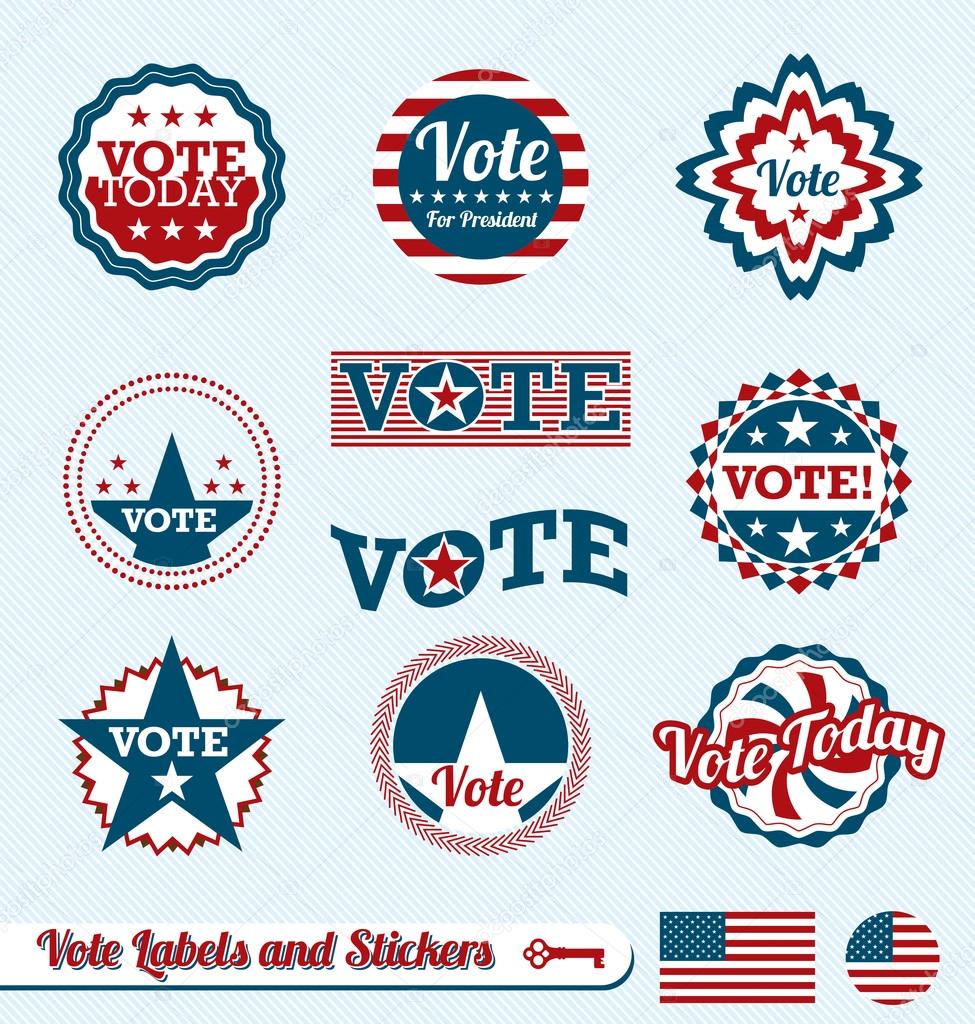 Vector Set: Voting Labels and Buttons