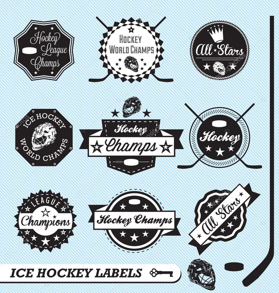Vector Set: Ice Hockey League Labels and Badges