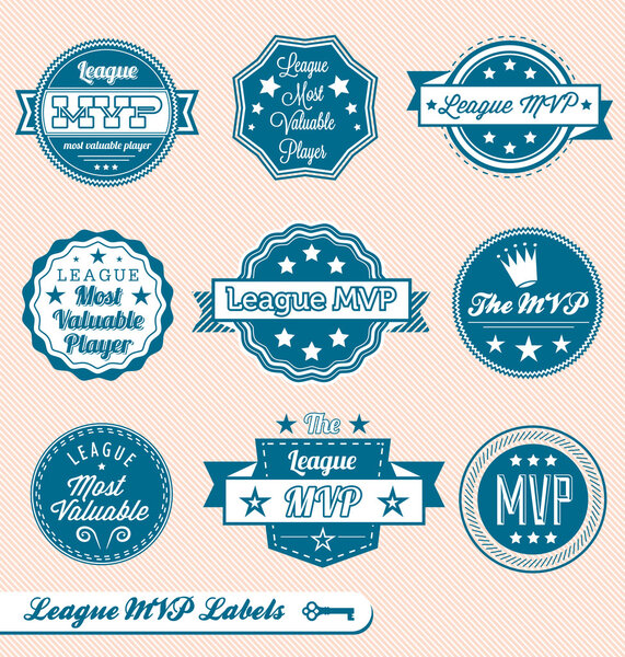 Vector Set: Retro Style League MVP Labels and Icons