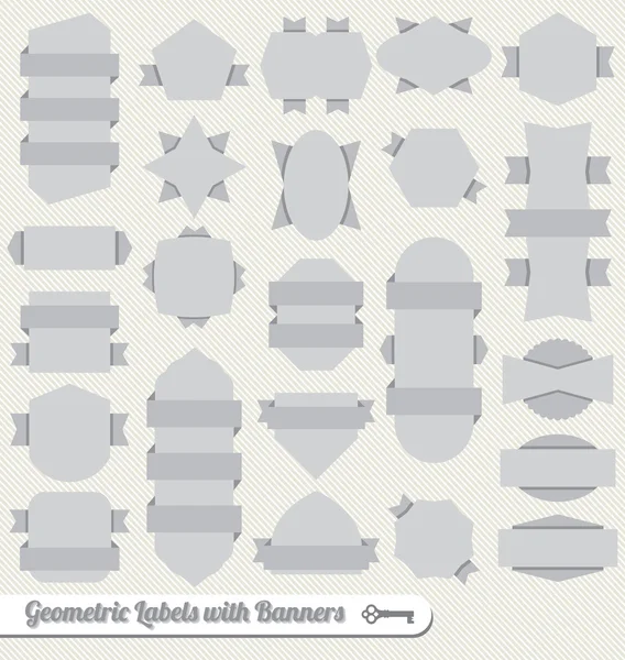 Ensemble vectoriel : Étiquettes et icônes de bannière de ruban — Image vectorielle