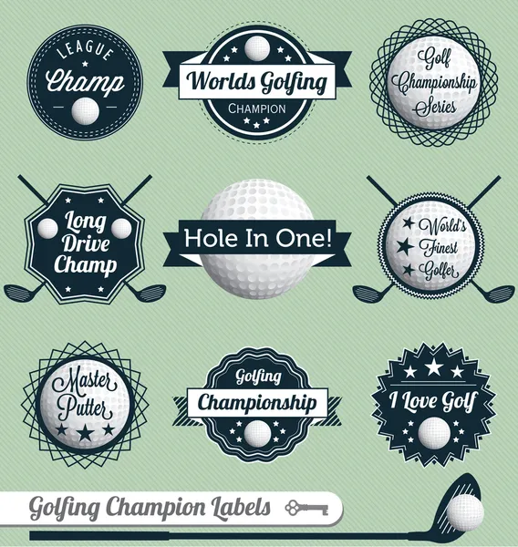 Vector set: golfen labels en iconen — Stockvector