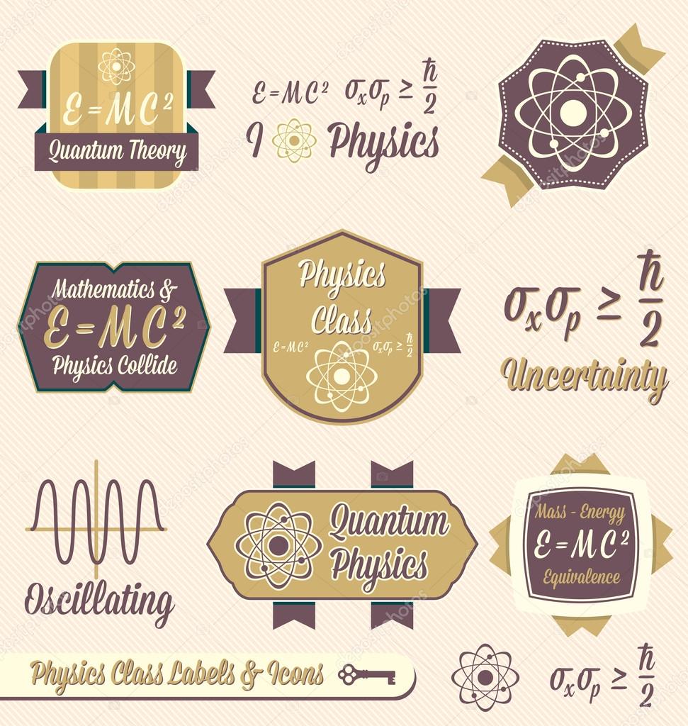 Vintage Physics Class Labels and Icons