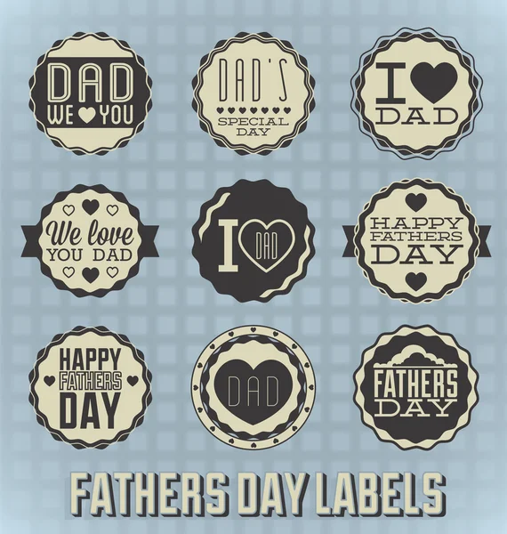 Ensemble vectoriel : Étiquettes Vintage Happy Fathers Day — Image vectorielle