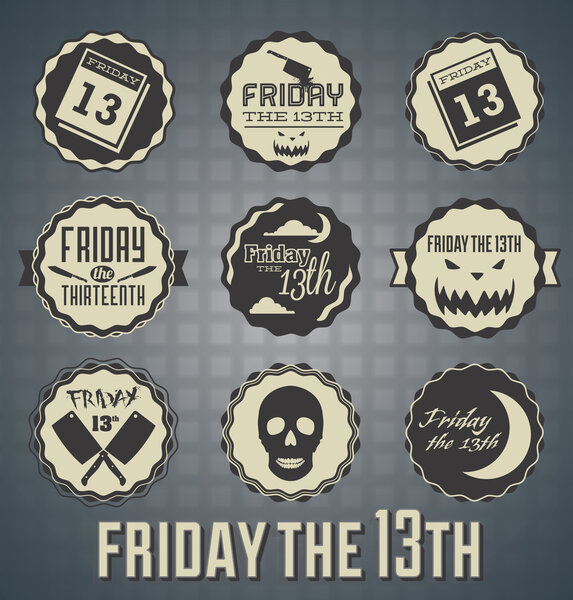 Векторный набор: пятница 13 Маркировки и Icons
