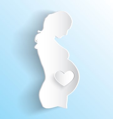 vektör hamile kadın etiketi kalp ile peeling