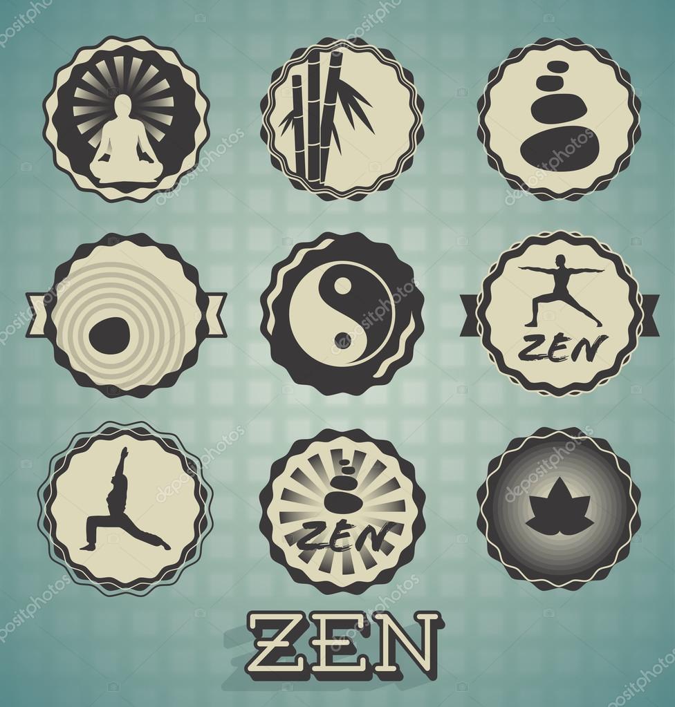 Vector Set Zen Labels — Stock Vector © vreddane 23172300
