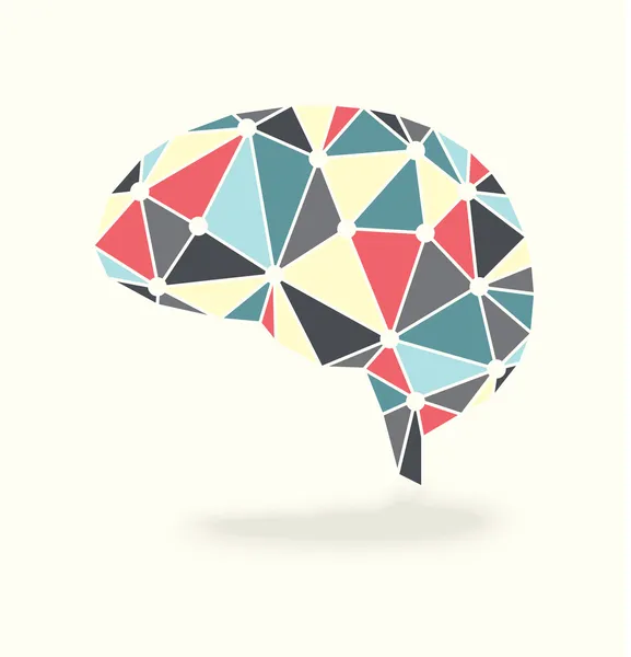 Actividad cerebral vectorial en colores retro — Vector de stock