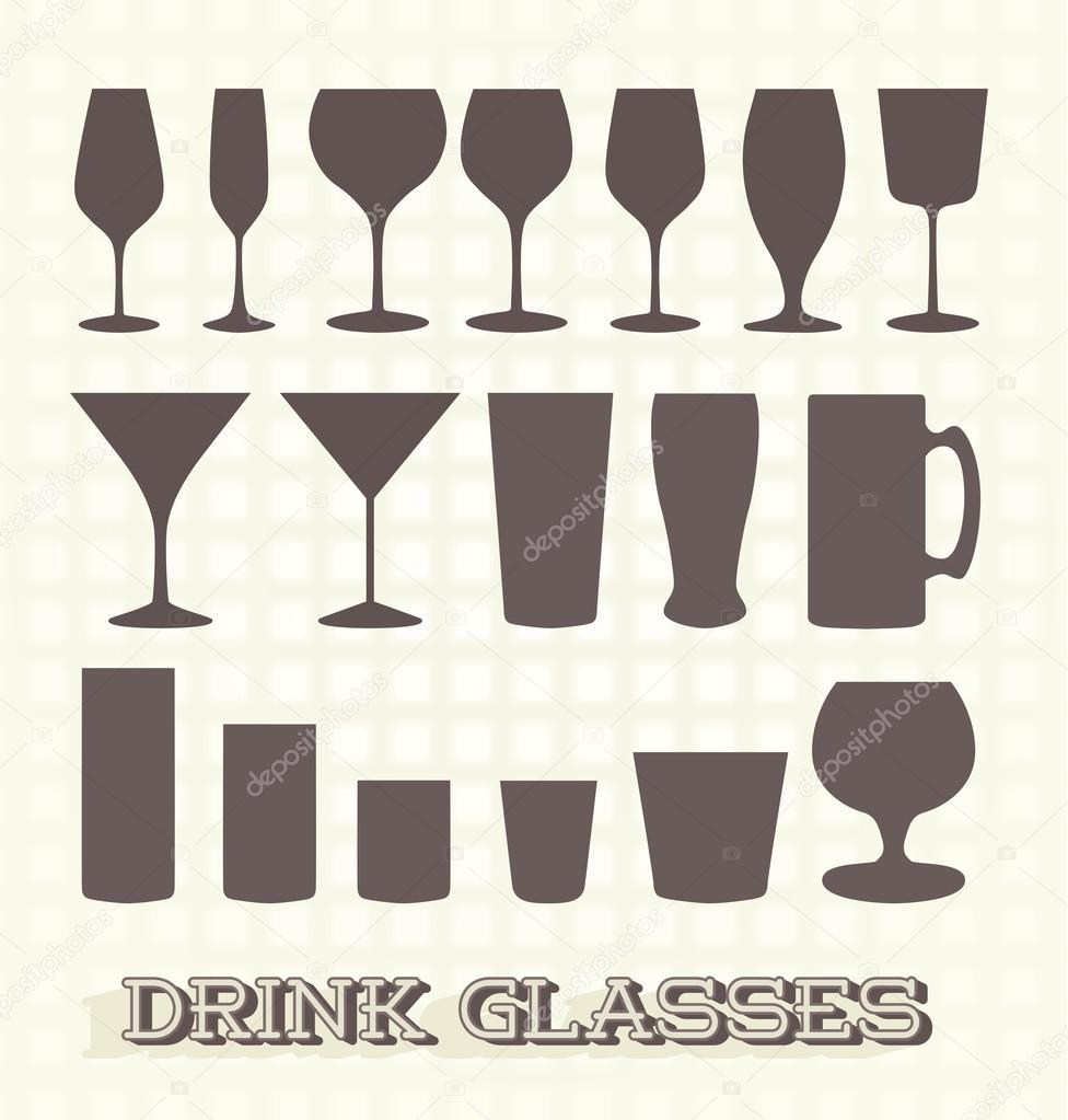 Vector Set: Drink Glass Silhouettes