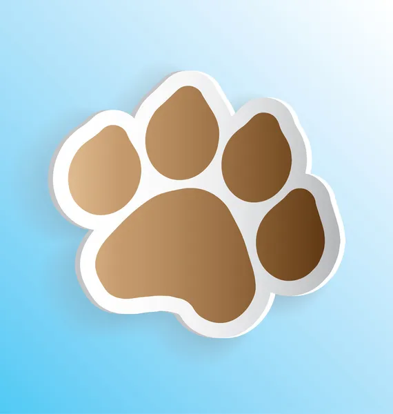 Pet Dog Paw Print Sticker Peeling — Stock Vector