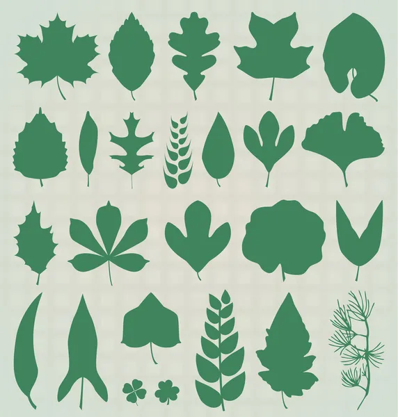 Vector instellen: Leaf silhouetten — Stockvector