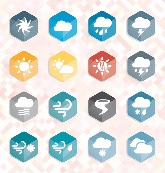 Vector Set: Weather Web Icons and Buttons — Stock Vector