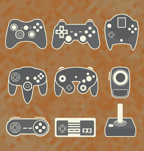 Vector Se: Retro Video Game Controllers — Stock Vector