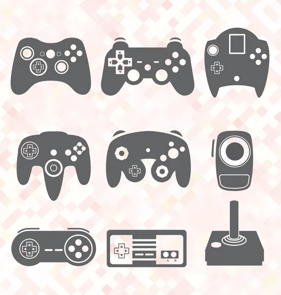 Vector Se: Retro Video Game Controllers — Stock Vector