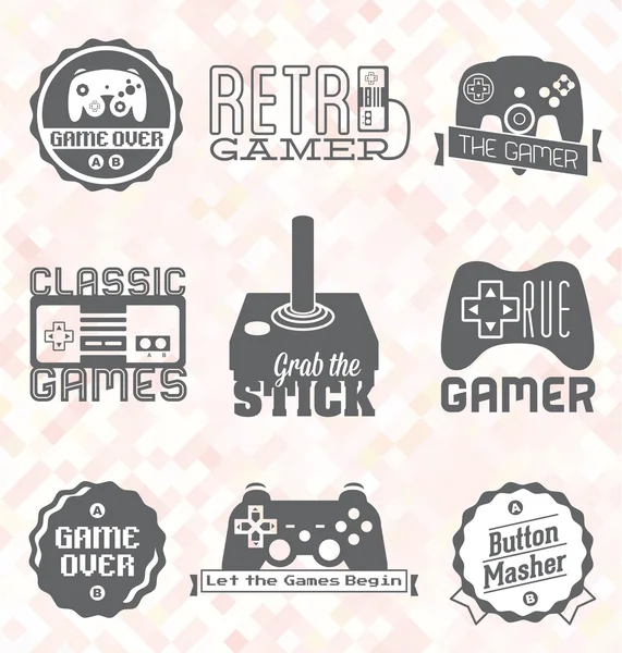 Vector Se: Retro Video Game Labels — Stock Vector