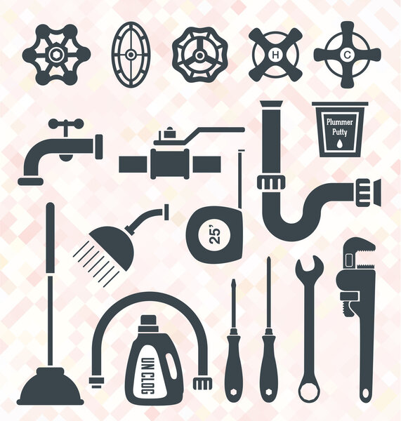 Vector Set: Plumbing Service Objects and Tools