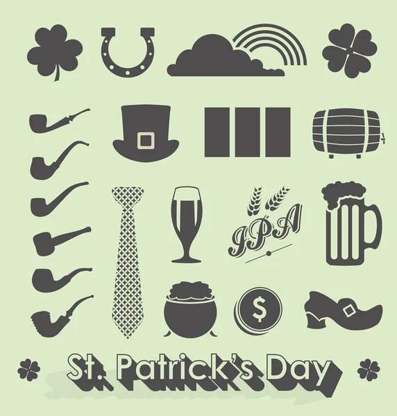 Vector set: st patricks dag pictogrammen en symbolen — Stockvector